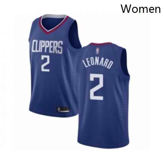 Womens Los Angeles Clippers 2 Kawhi Leonard Authentic Blue Basketball Jersey Icon Edition